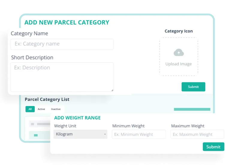 Rydo Admin Panel Parcel Attribute Setup