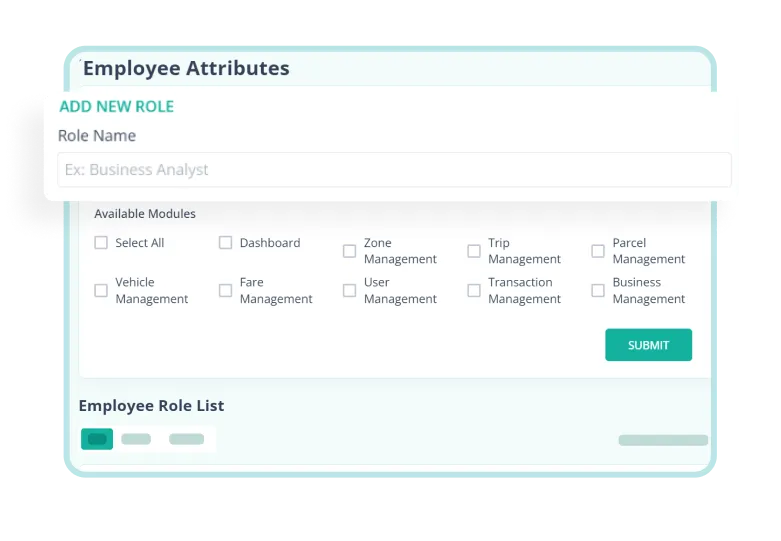 Rydo Admin Panel Setup Employee Attribute Setup Feature