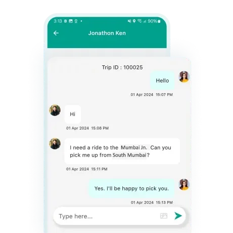 Rydo Driver Profile Real Time Chatting Feature