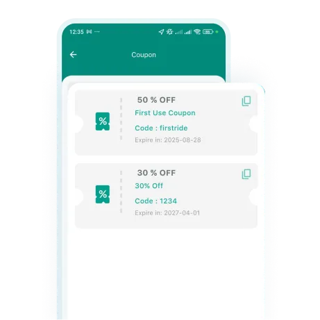 Rydo User App User Profile Coupon Features