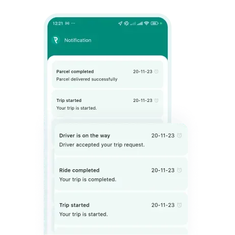 Rydo User App User Profile Notification Features