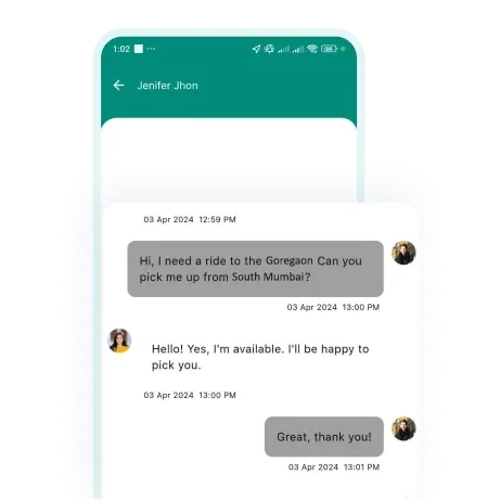 Rydo User App User Profile Real Time Chatting Features