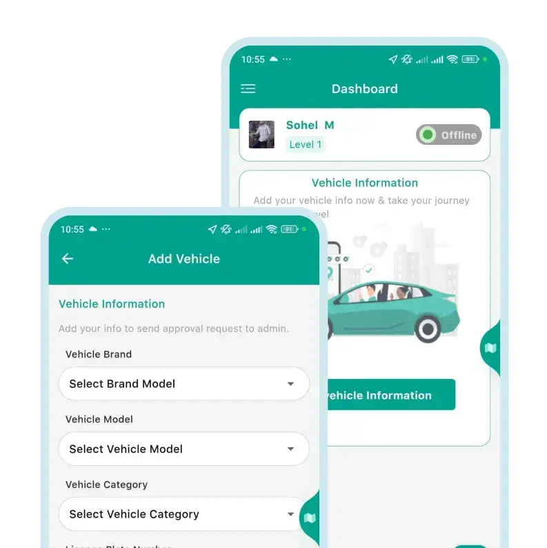 Rydo Driver App Add Vehicle Information